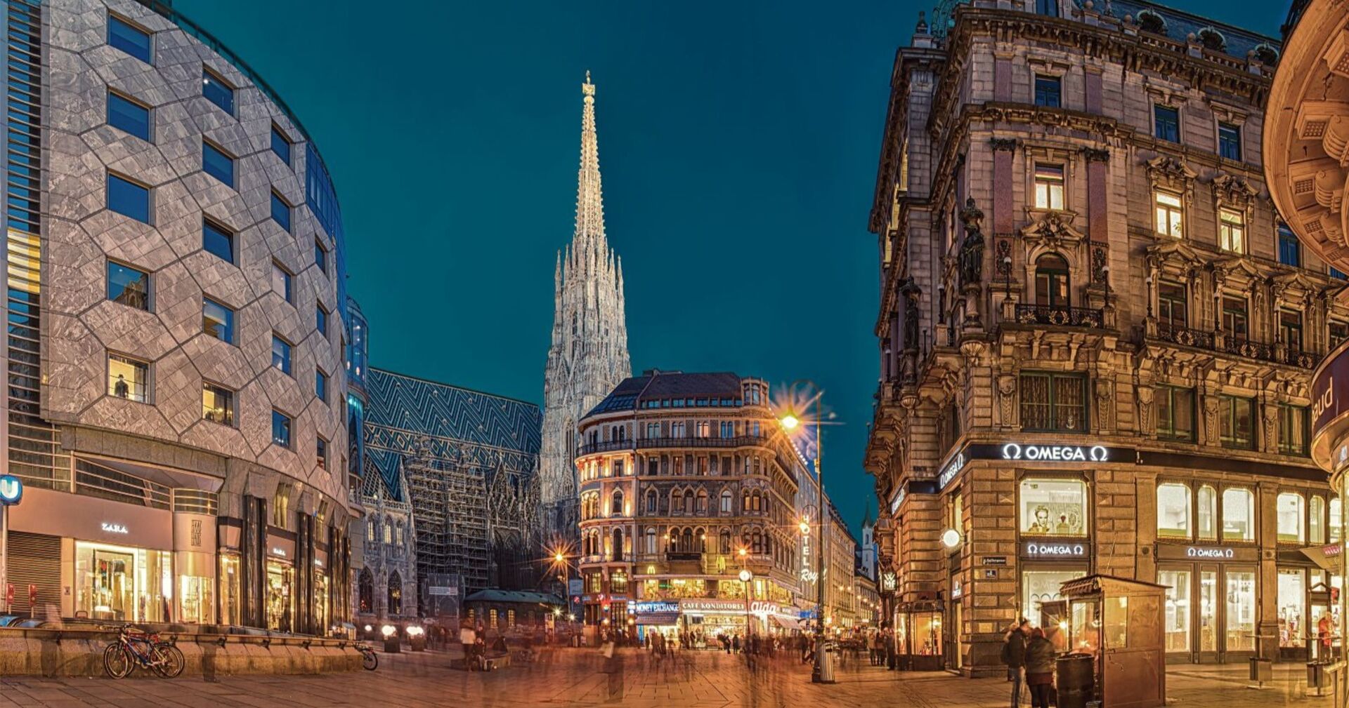 Stephansplatz Wien bei Nacht