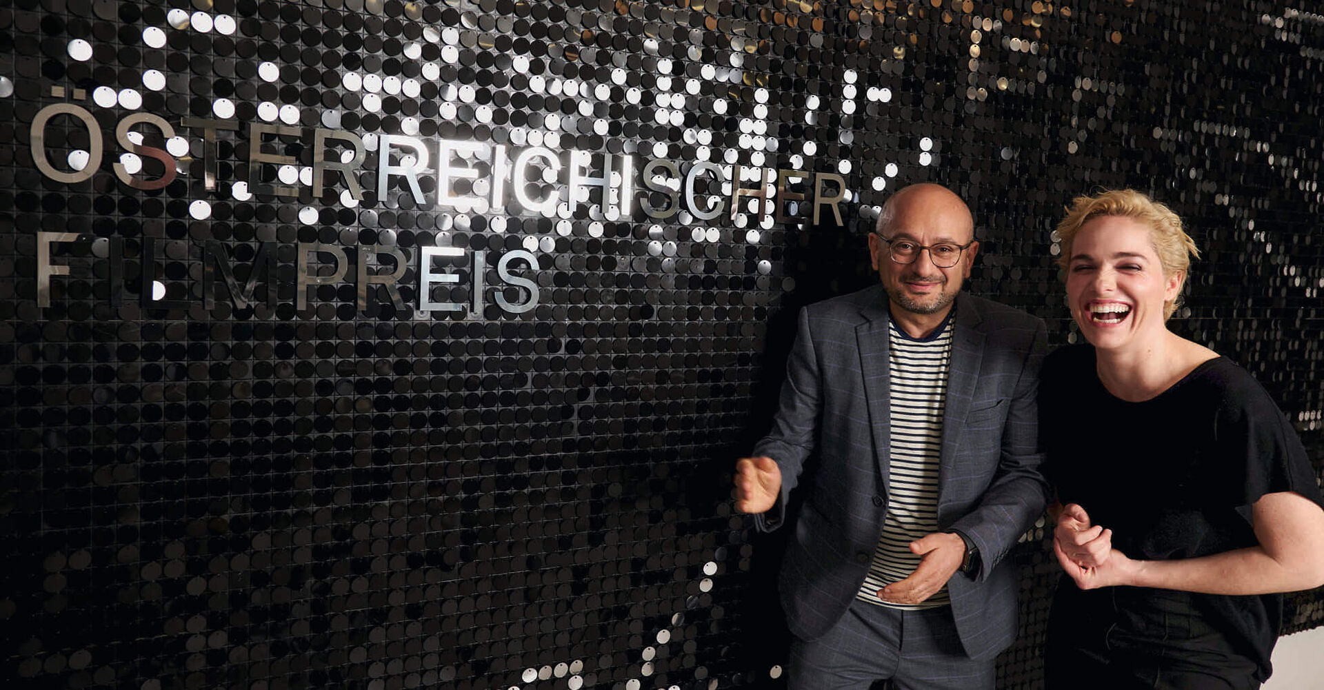 Präsidenten-Duo der Akademie des Österreichischen Films: Arash T. Riahi mit Schauspielerin Verena Altenberger.