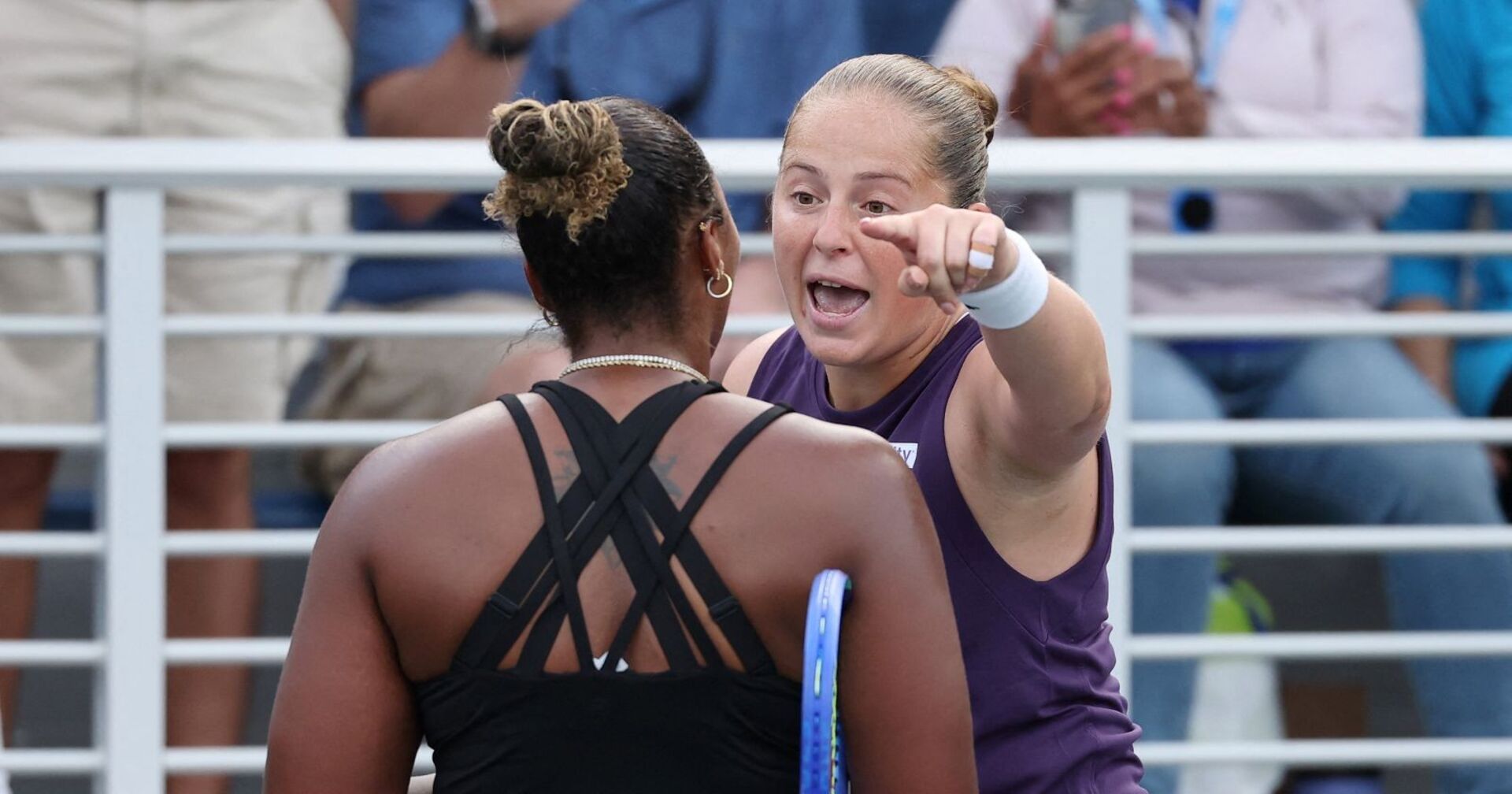 Jelena Ostapenko und Taylor Townsend nach ihrem Match bei den US Open