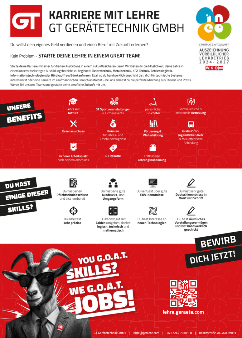 Werbesujet von GT Gerätetechnik | Credit: GT Gerätetechnik
