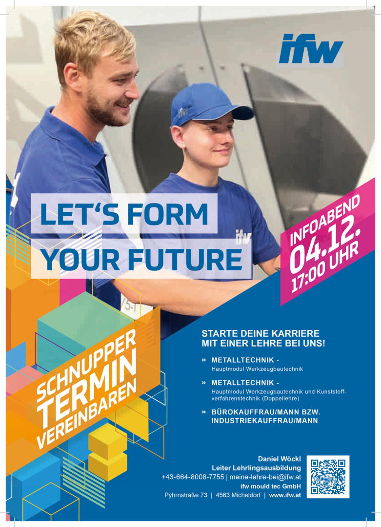 Plakat des Unternehmens von ifw mould tech | Credit: ifw mould tec