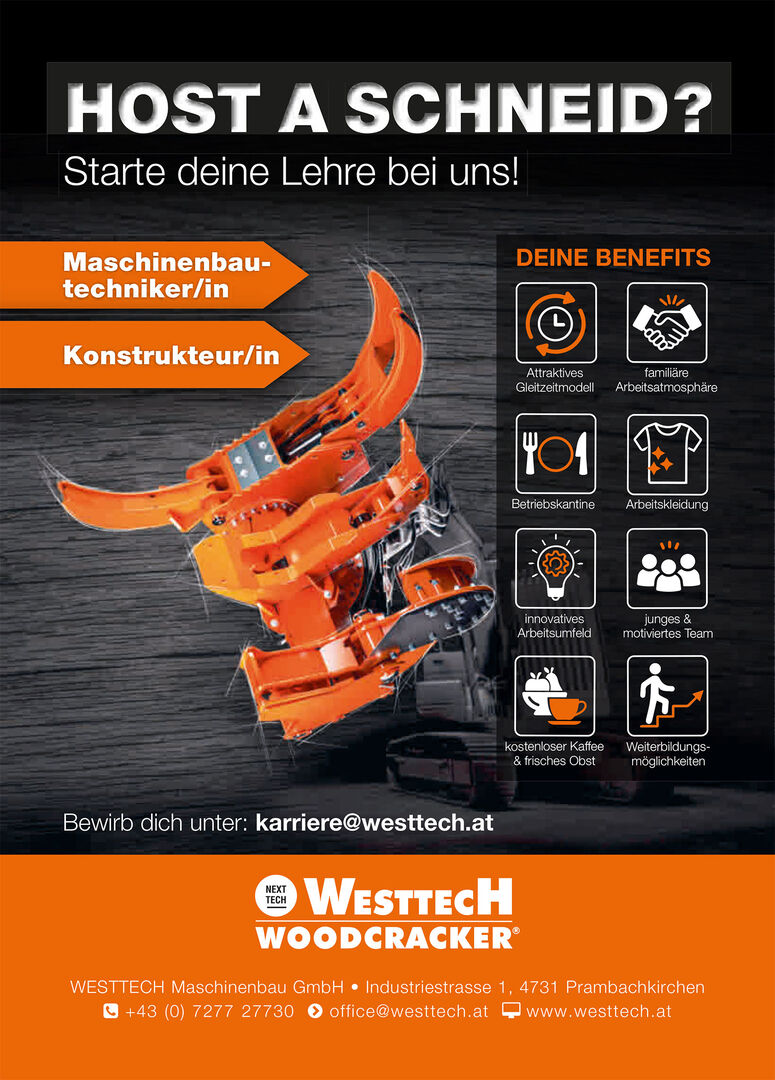 Plakat, das einen Woodcracker zeigt | Credit: WESTTECH Maschinenbau