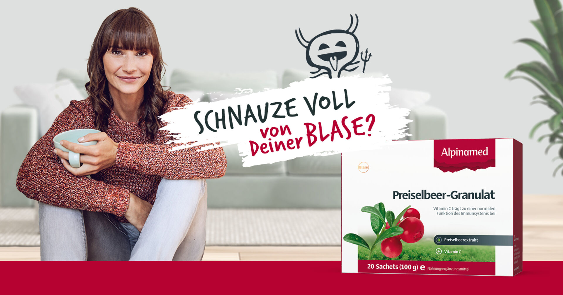 Junge Frau mit einer Tasse Tee in der Hand | Credit: Alpinamed