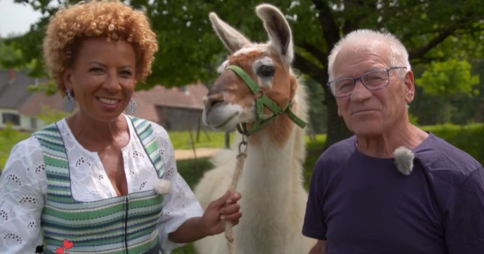 Rupert und Arabella mit einem Lama