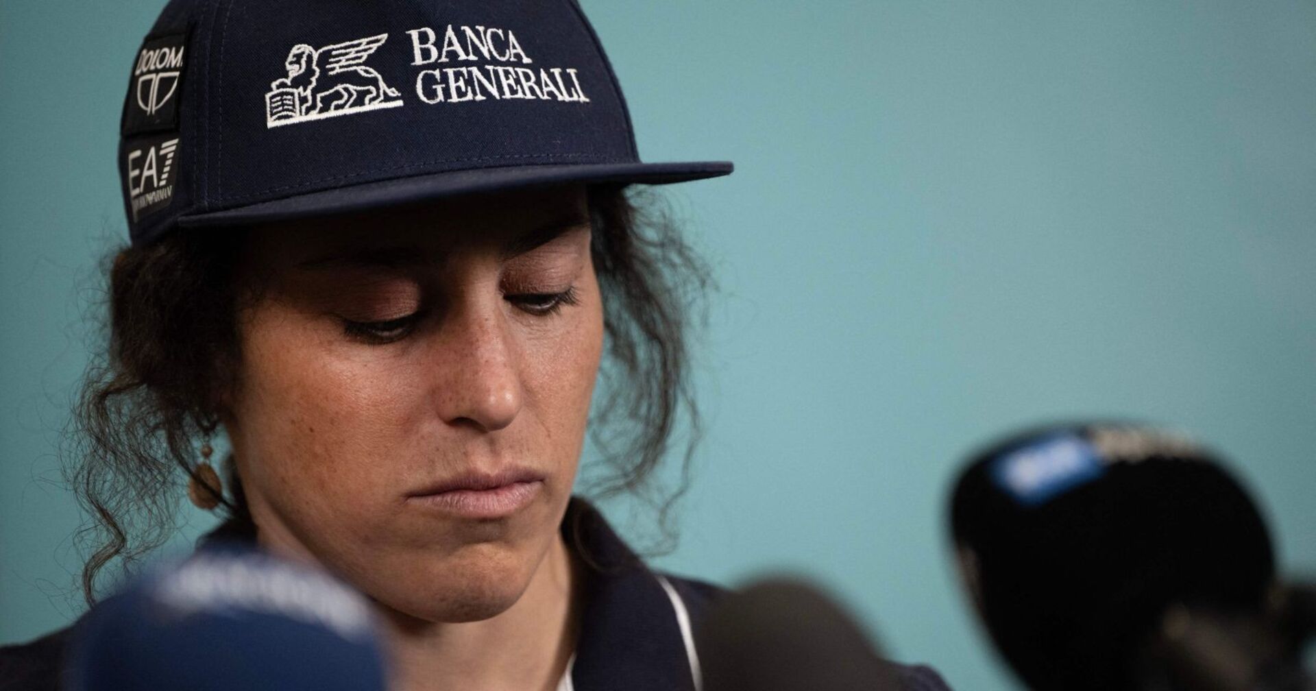 Federica Brignone am dritten Juni 2025 während einer Presseknferenz im &quot;J-MedicalCenter&quot; in Turin (italien)