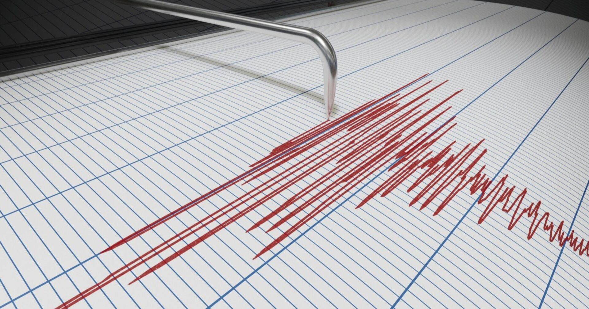 Seismograph für Erdbeben-Erkennung oder Lügendetektor ist Diagramm zeichnen. 3D Abbildung gerendert