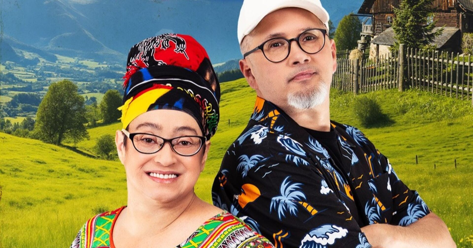 Manuela mit ihrem Bruder Christian auf der Alm