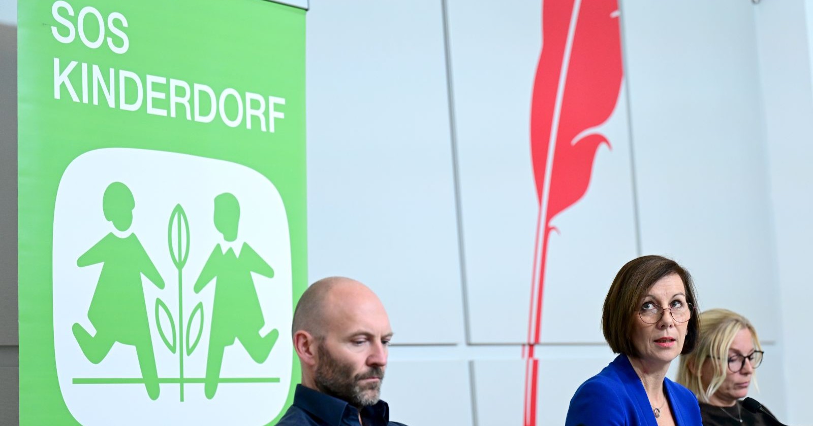 Geschäftsleiter Christian Rudisch, Geschäftsführerin Anne Schlack und Nicole Cerny (SOS-Kinderdorf Guntramsdorf) im Rahmen eines PG von SOS-Kinderdorf mit dem Titel ?Nächste Schritte in der Reformagenda&quot; am Dienstag, 7. Oktober 2025