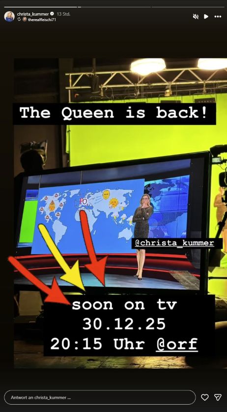 Christa Kummer vor der Kamera