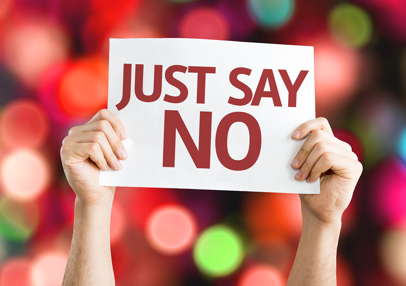 Ein Schild mit &quot;Just Say No&quot; | Credit: iStock.com/gustavofrazao