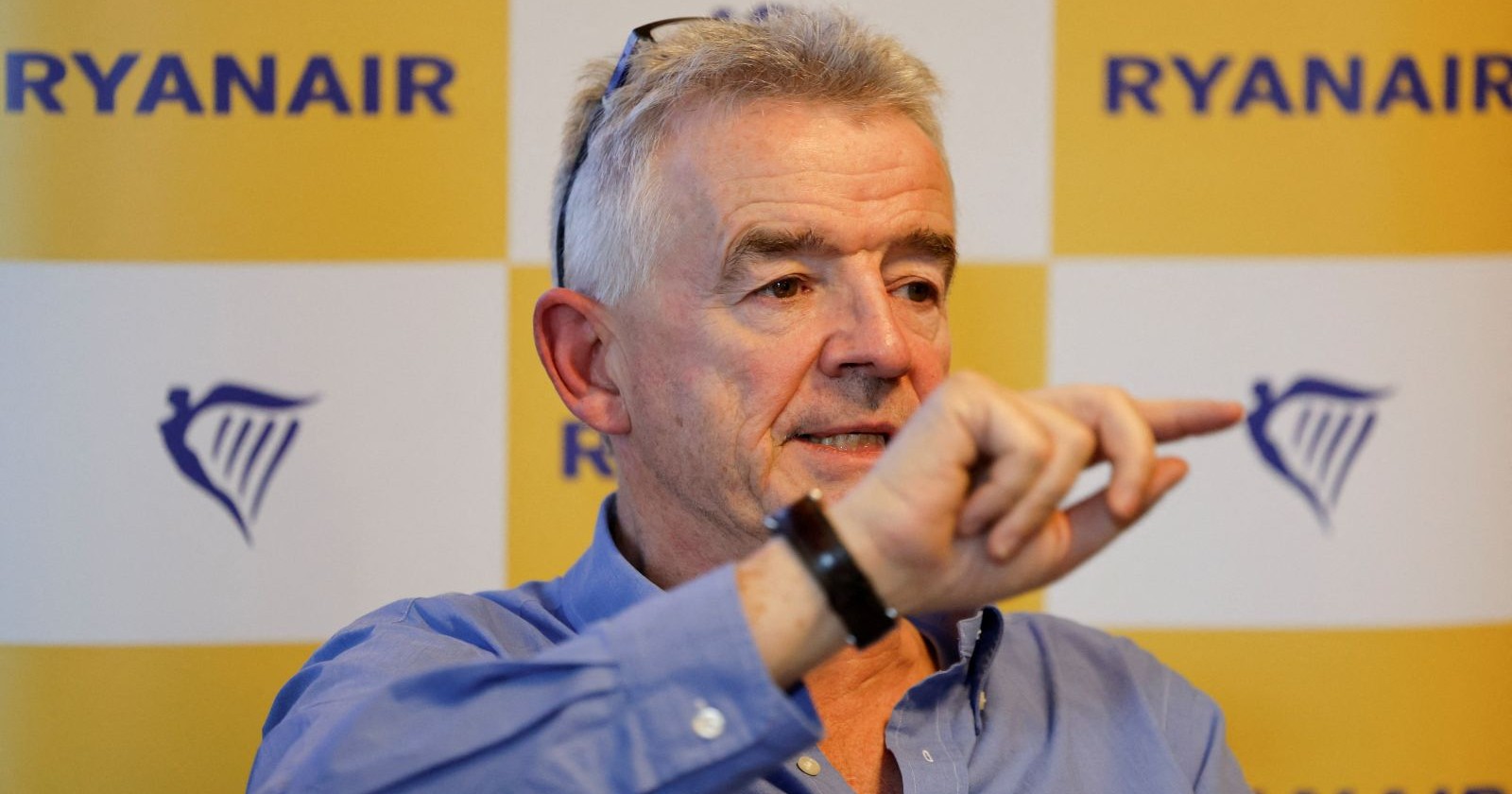 Ryanair-Chef Michael O'Leary während einer Pressekonferenz am Flughafen Wien-Schwechat