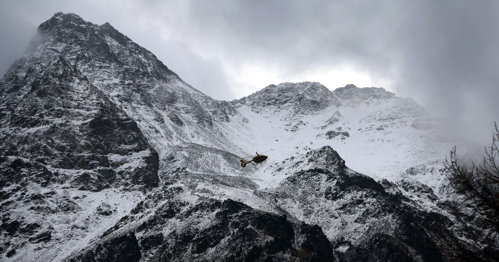 Das Bergmassiv, auf dem die Lawine abgegangen ist.
