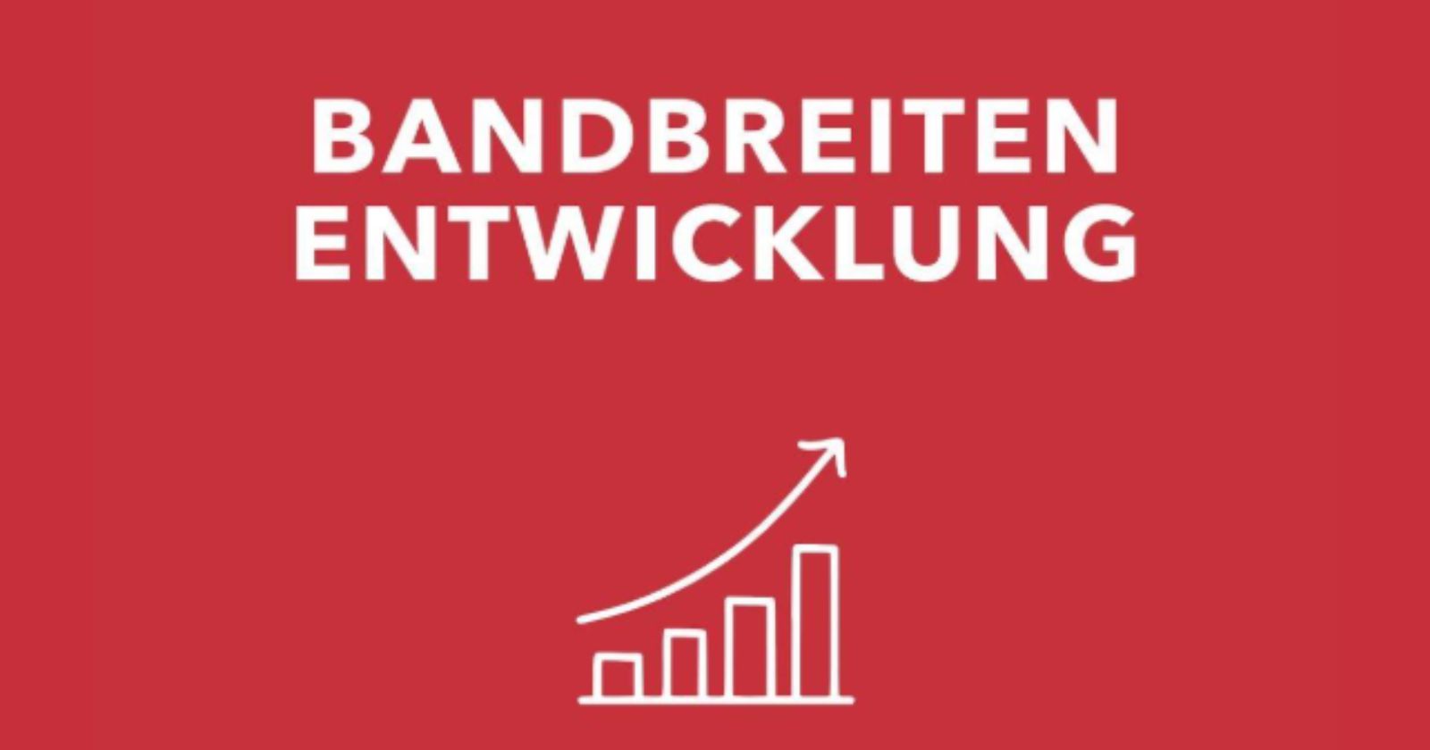 Rotes Plakat mit dem Wort Bandbreiten Entwicklung und einer grafischen Darstellung darunter | Credit: BBOÖ