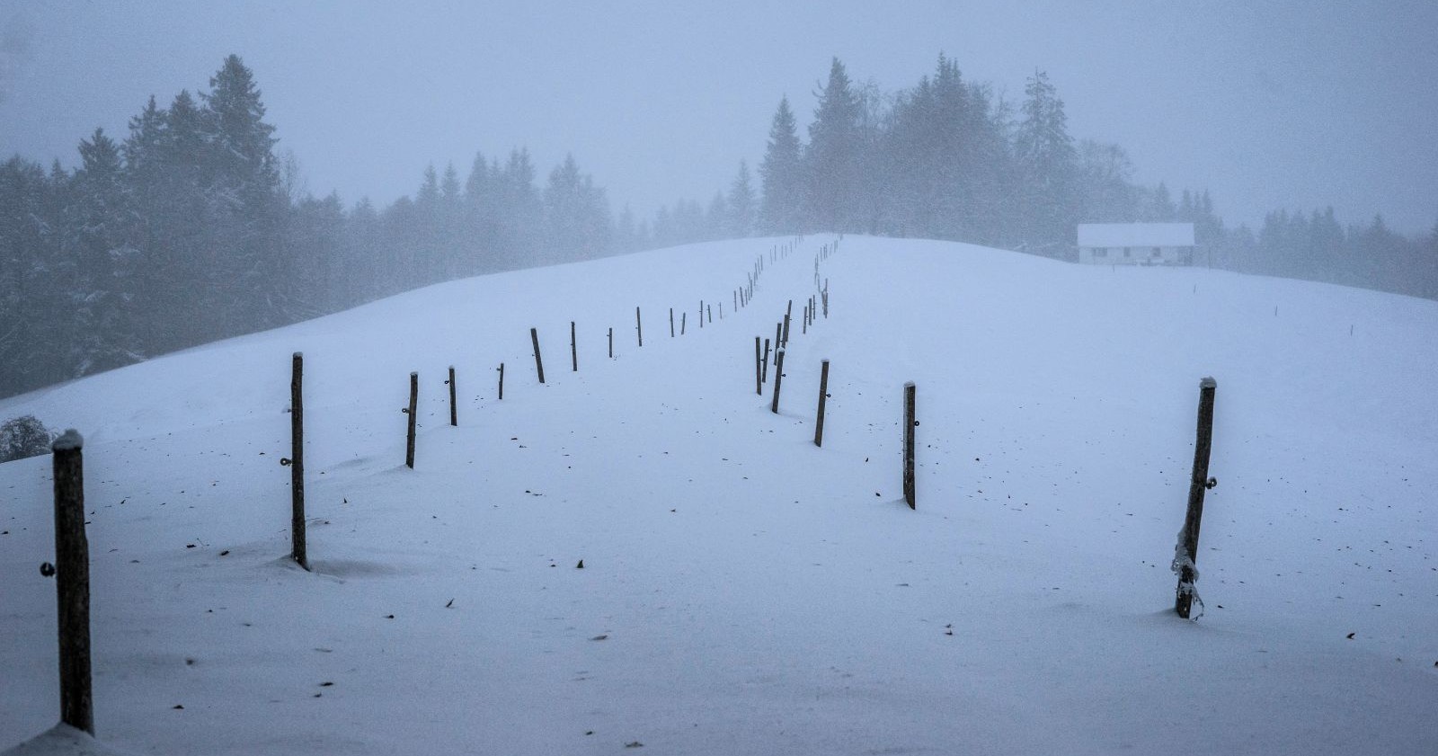 Verschneite Winterlandschaft.