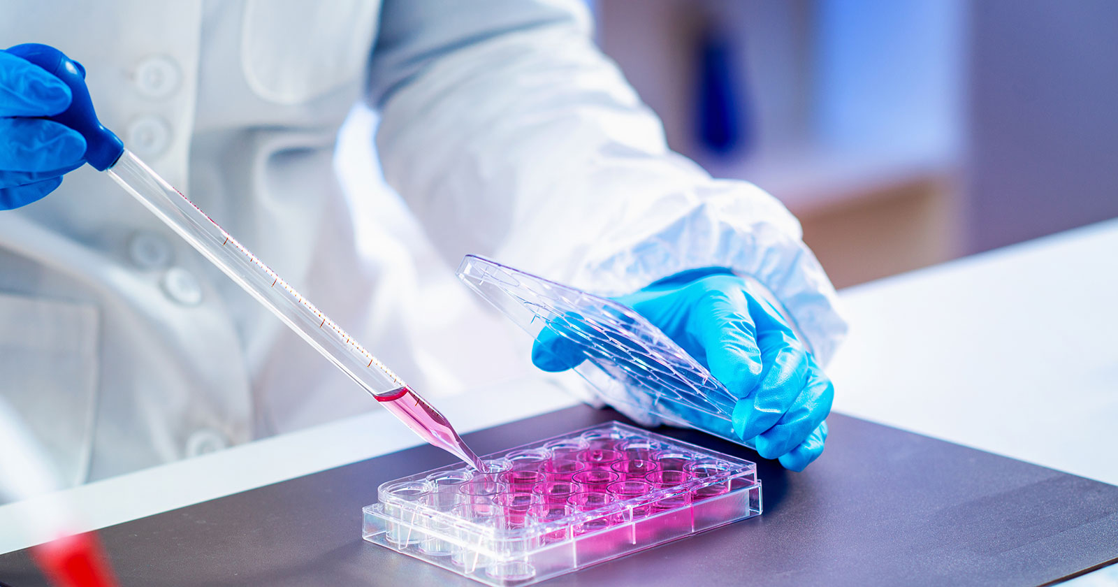 Labor-Mitarbeiter bei der Auswertung von Stammzellen-Tests | Credit: iStock.com/microgen