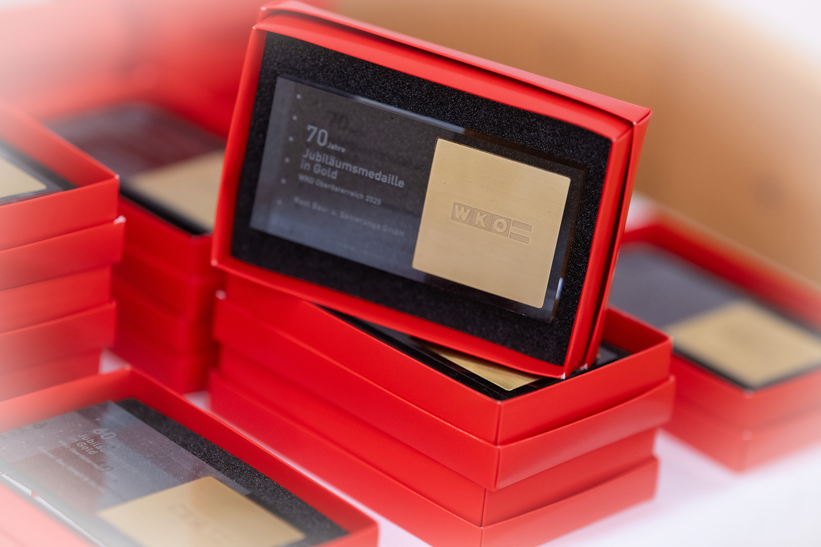 Auszeichnungen in roter Verpackung | Credit: WKOÖ
