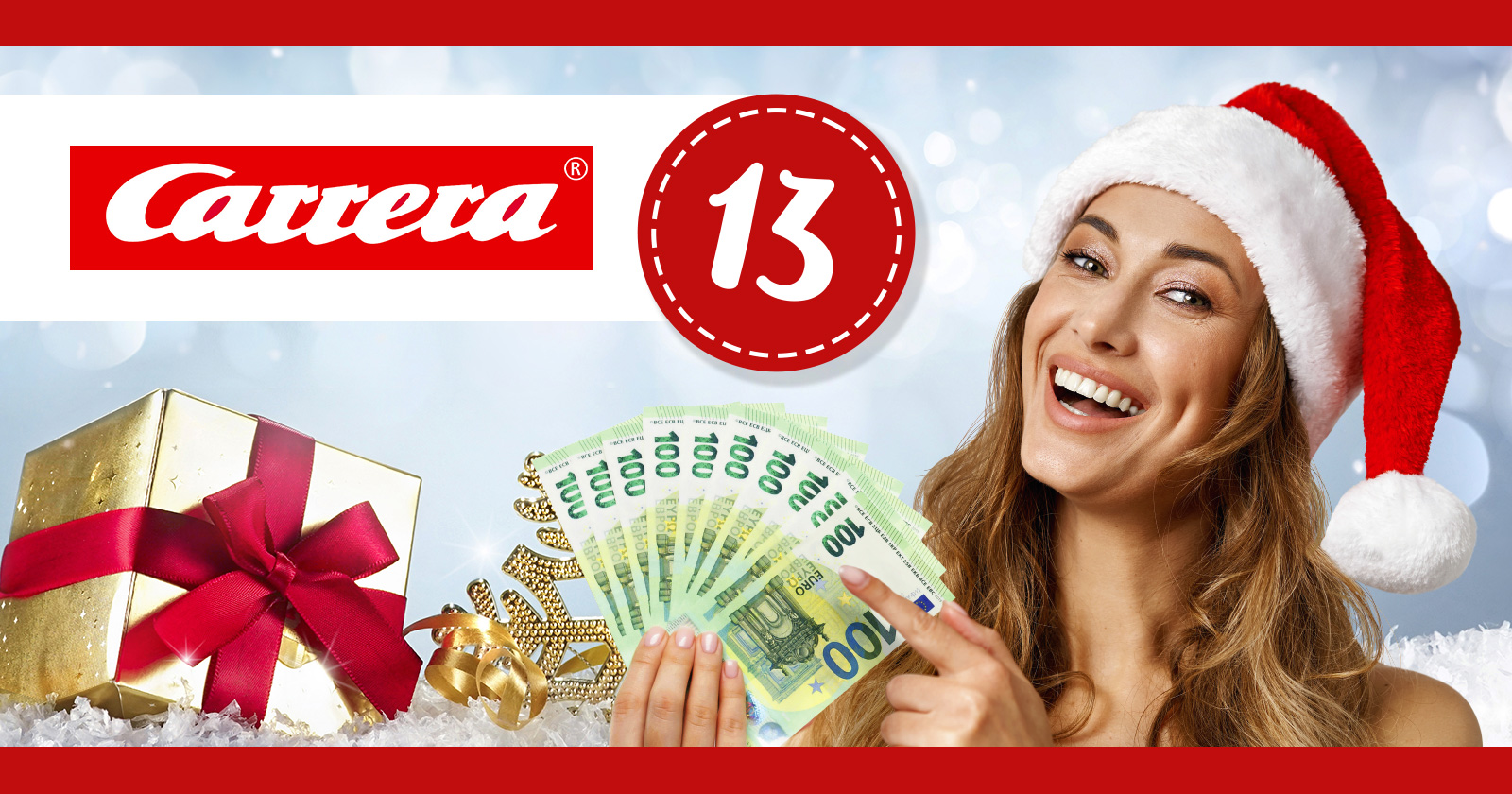 Frau mit Santa Claus Mütze und Geldscheinen in der Hand | Credit: Weekend Magazin