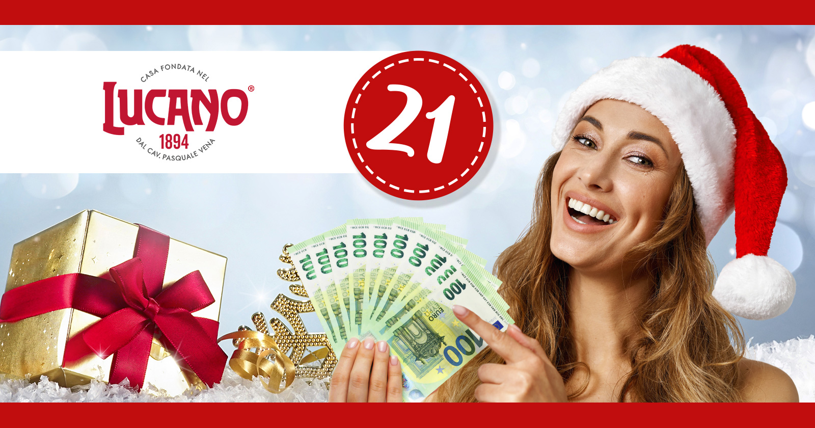 Frau mit Santa Claus Mütze und Geldscheinen in der Hand | Credit: Weekend Magazin
