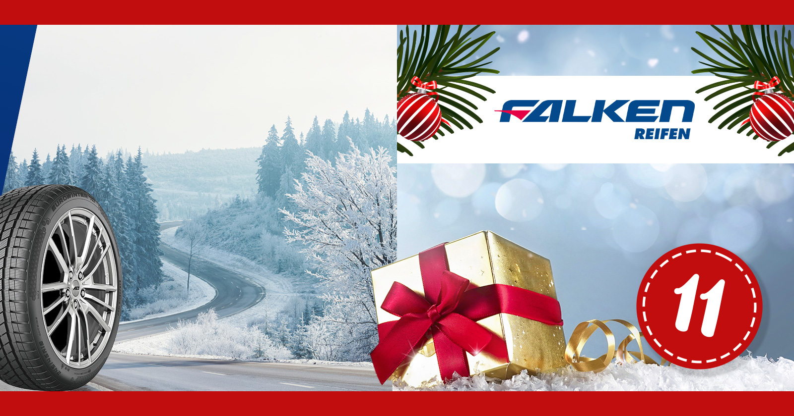 Winterreifen auf verschneiter Straße | Credit: Falken Tyre Europe GmbH