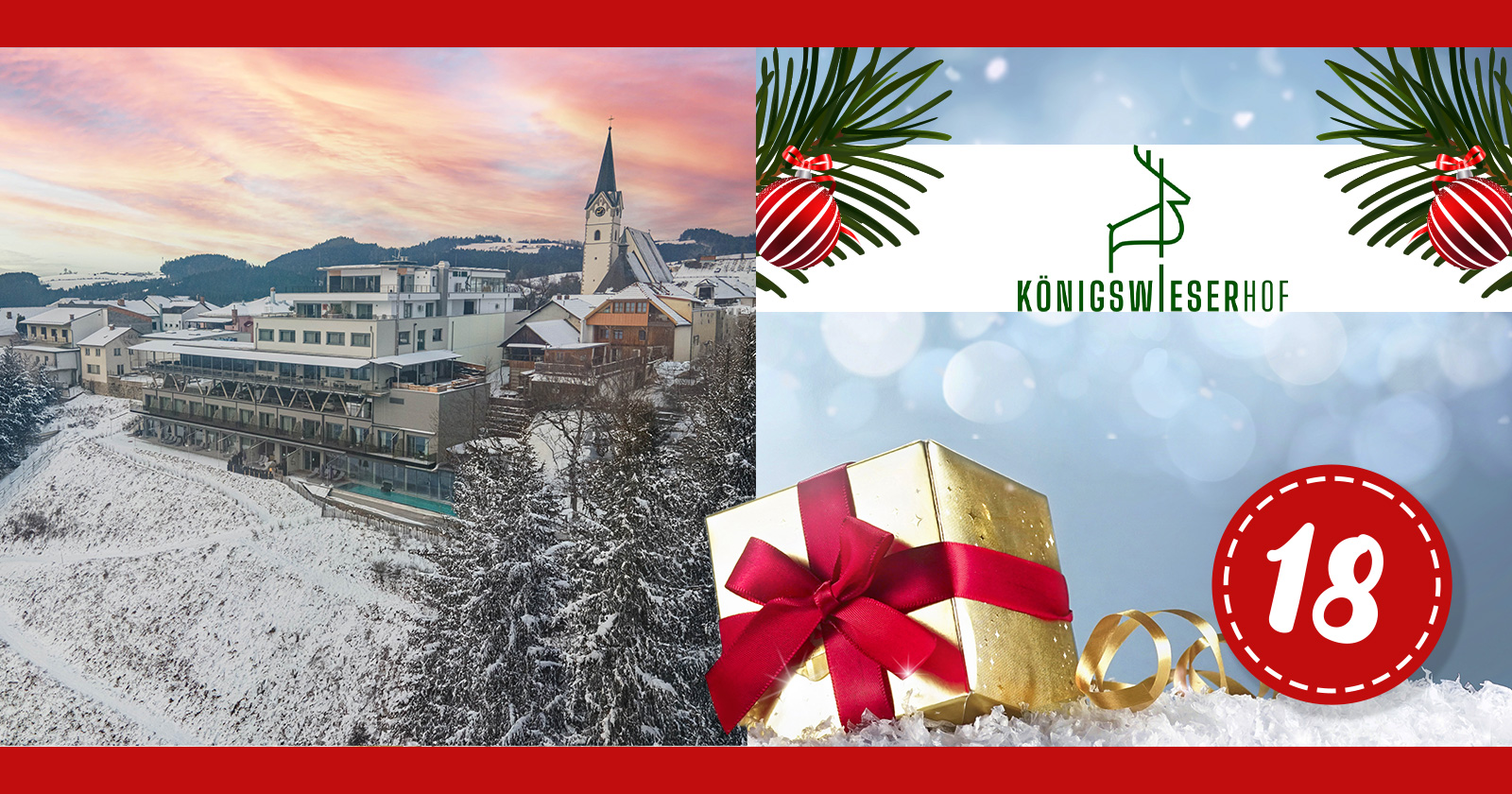 Hotelanlage vor verschneiter Kulisse | Credit: Königswieserhof