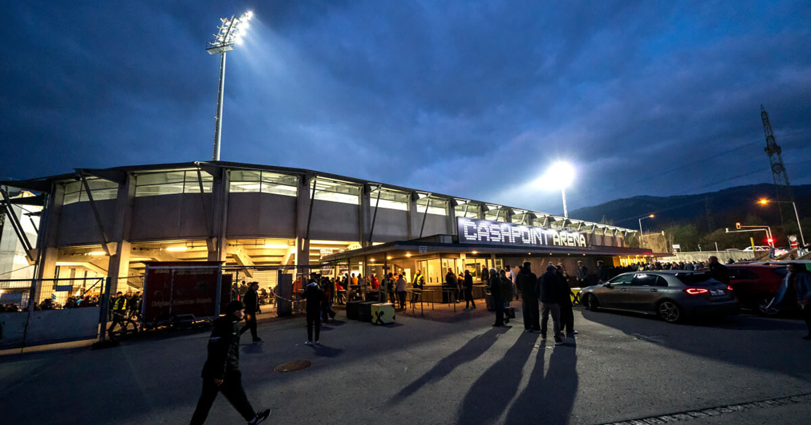 Eine Außenansicht der CASHPOINT Arena Altach