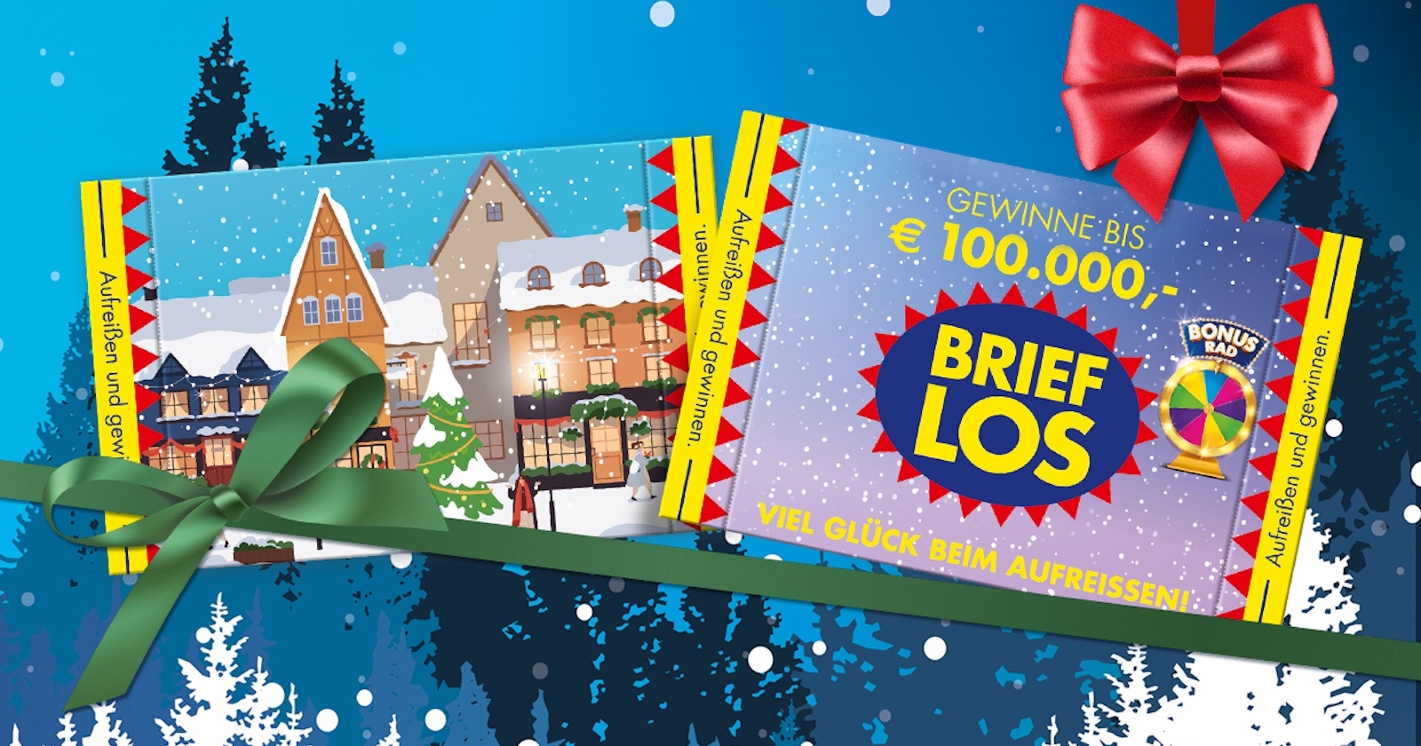 Brieflose vor weihnachtlichem Hintergrund