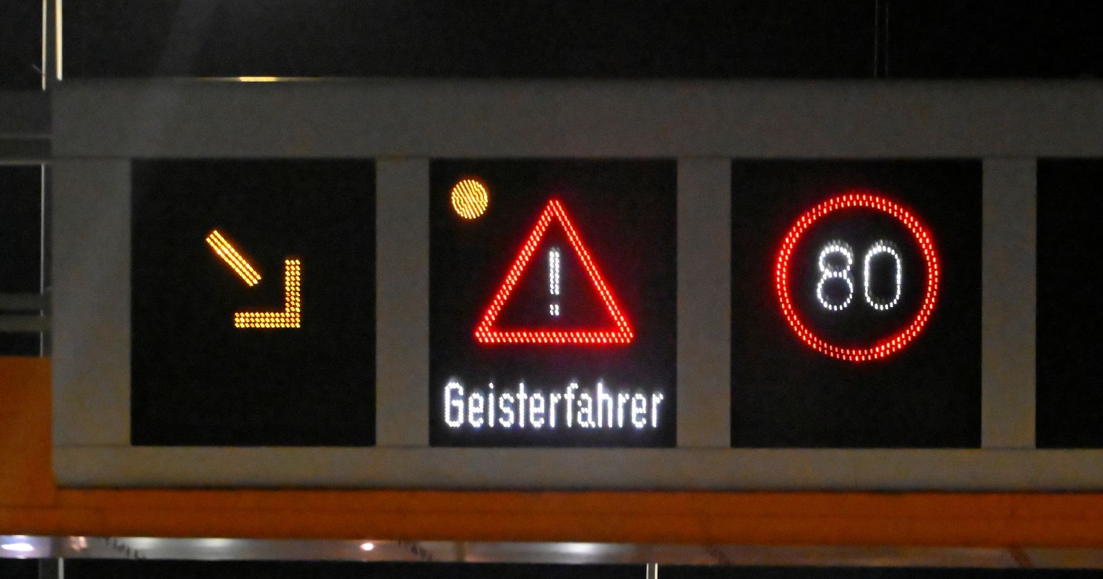 Geisterfahrer-Meldung auf der Autobahn