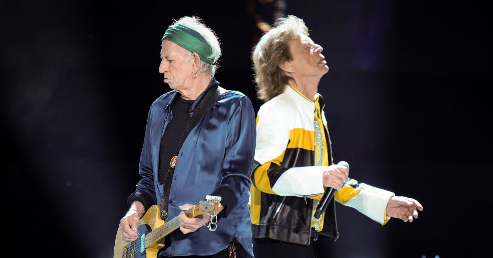 Mick Jagger und Keith Richards auf der Bühne.