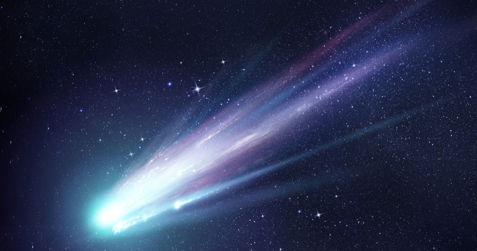 Ein heller Komet mit großen Staub- und Gasspuren, während die Kometen ihn umkreisen, bringt ihn nahe an die Sonne.