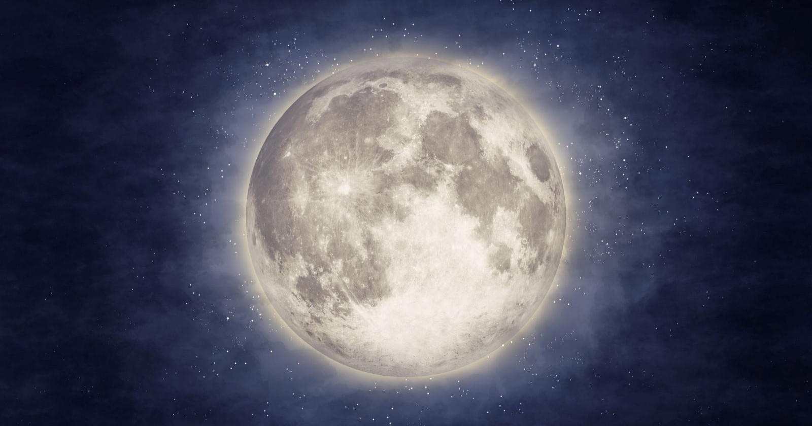 Vollmond am Nachthimmel, umgeben von Sternen – der sogenannte „Kalte Mond“, der im Dezember 2025 als letzter Supermond besonders groß und hell erscheint.