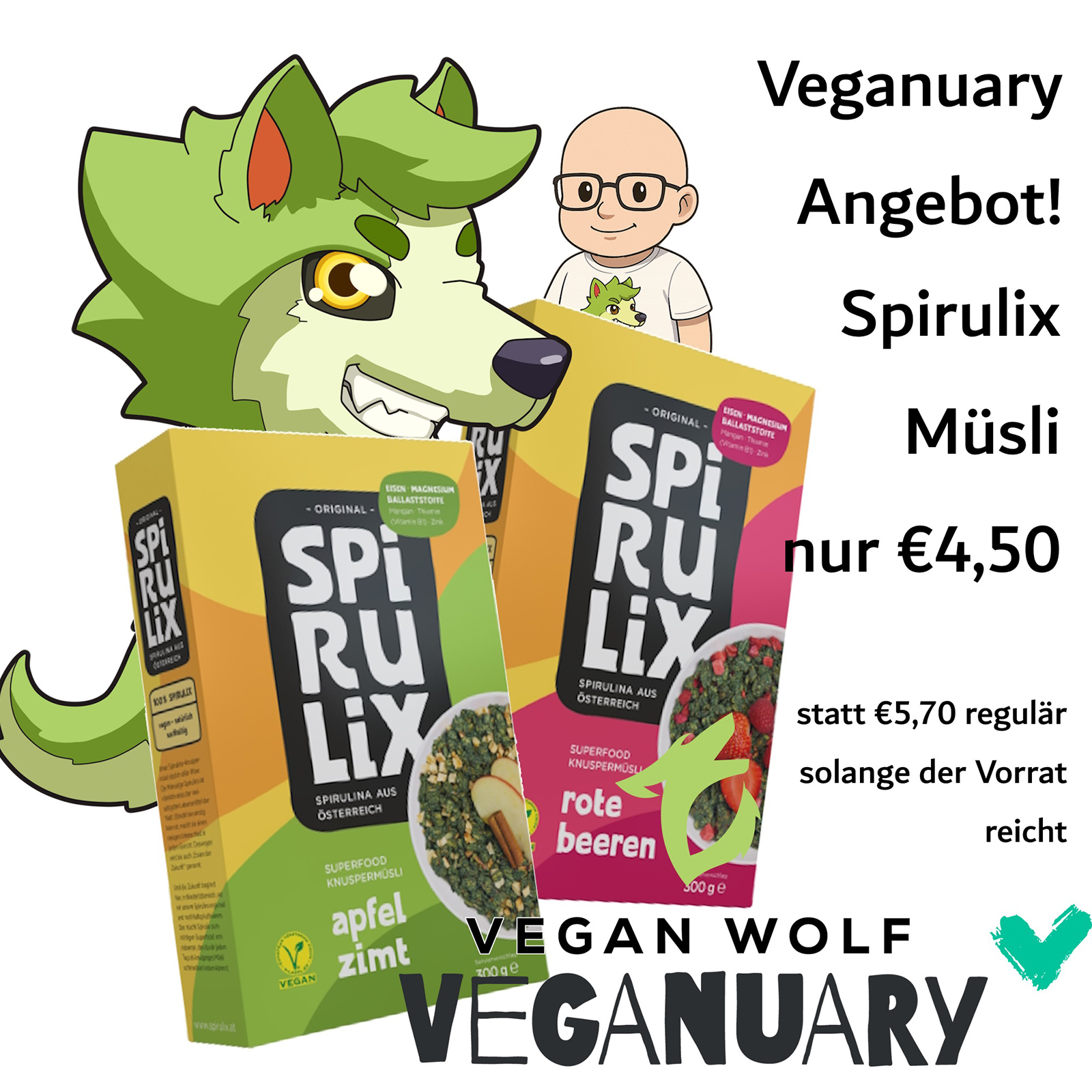Plakat zum Veganuary bei Vegan Wolf | Credit: Vegan Wolf