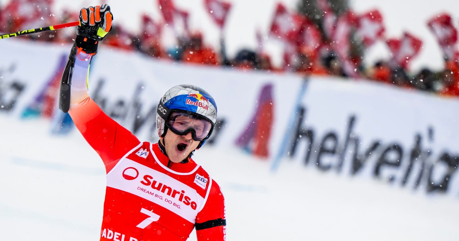 Marco Odermatt während dem Riesenslalom von Adelboden