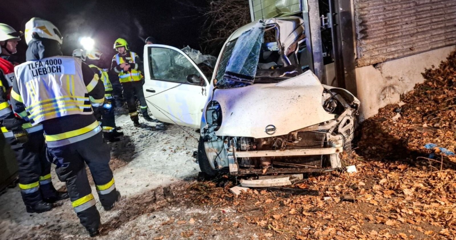 Das Unfallauto mit Totalschaden.