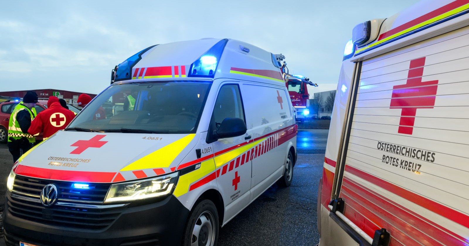 Rettungsauto bei einem Einsatz