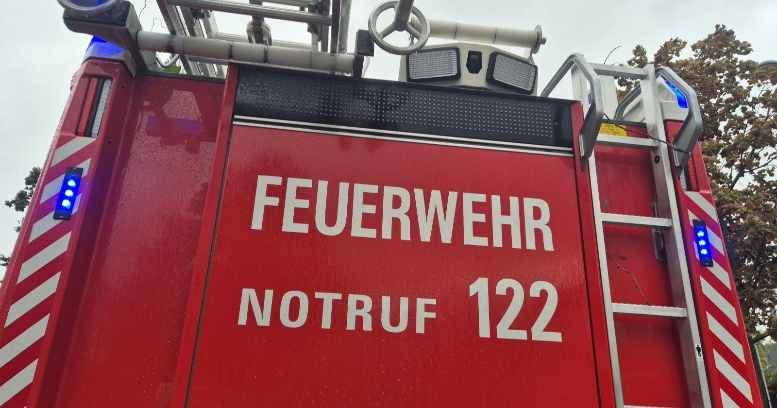 Rückansicht eines Feuerwehrwagens