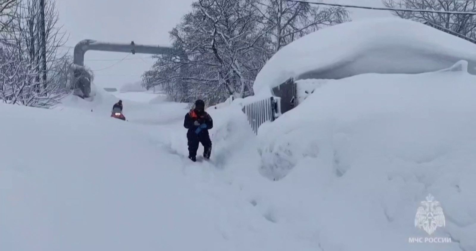 Schneemassen in Kamtschatka,
