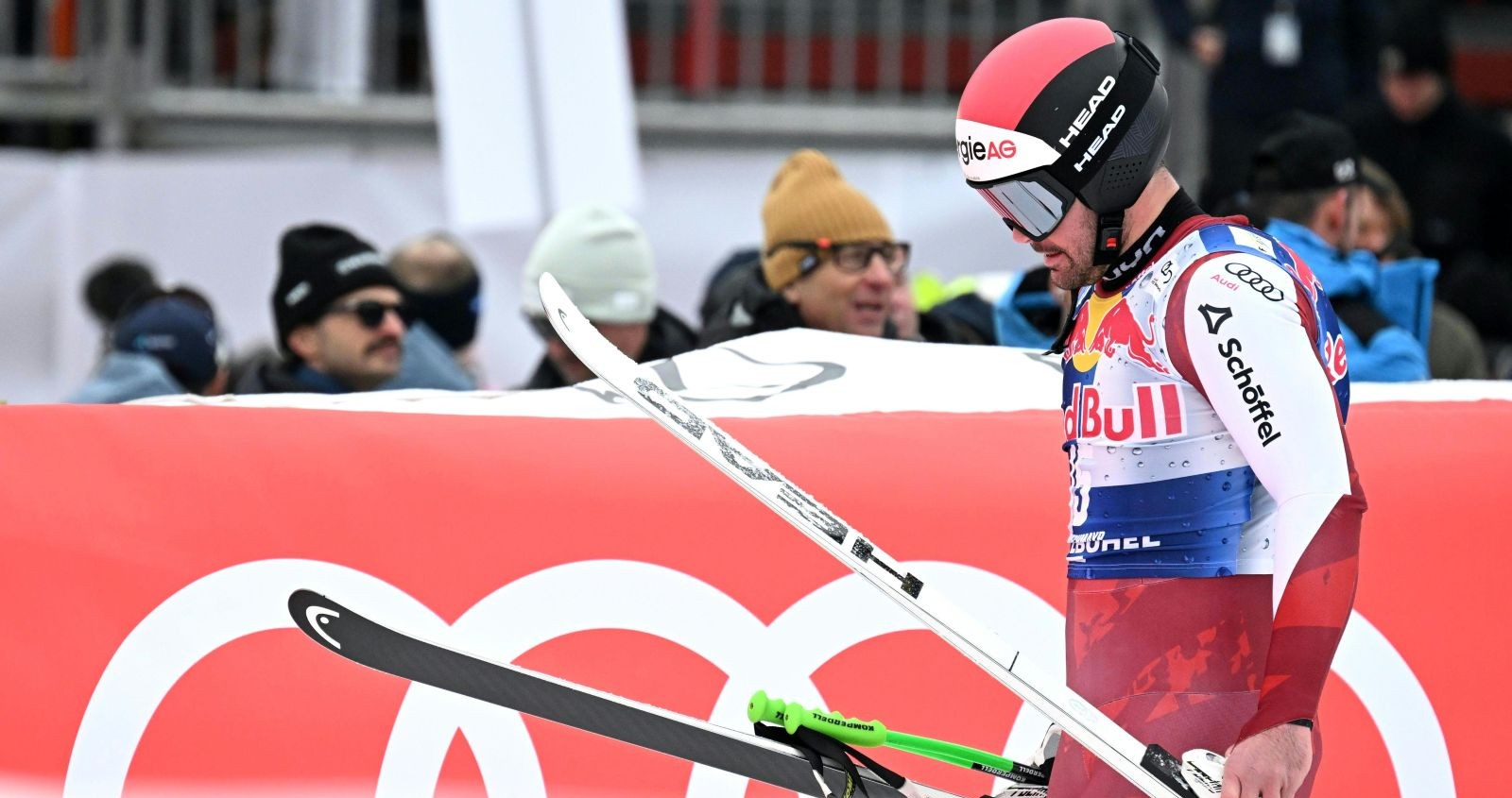 Vincent Kriechmayr nach der Abfahrt in Kitzbühel.