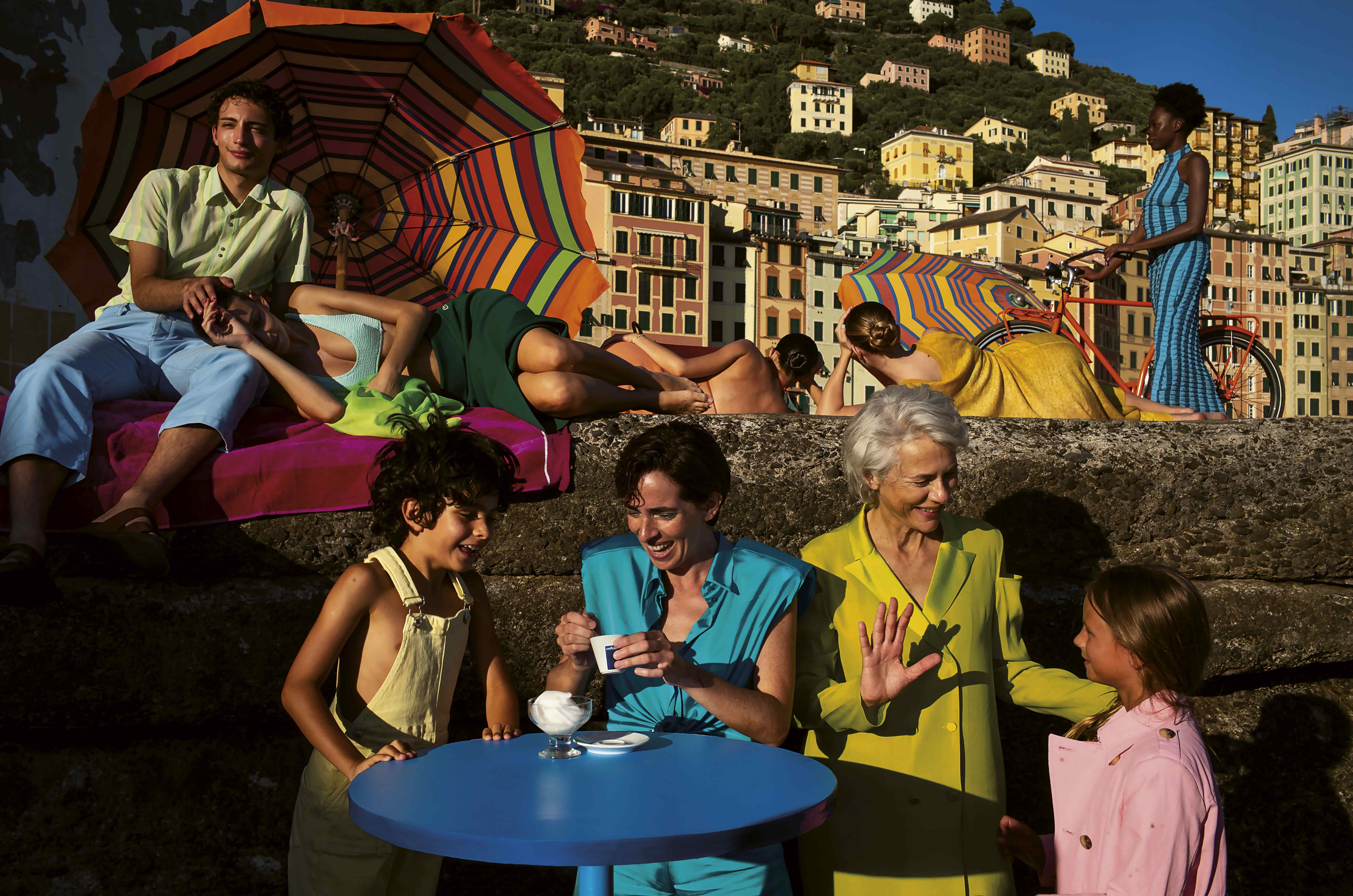 italienische Familie am Meer