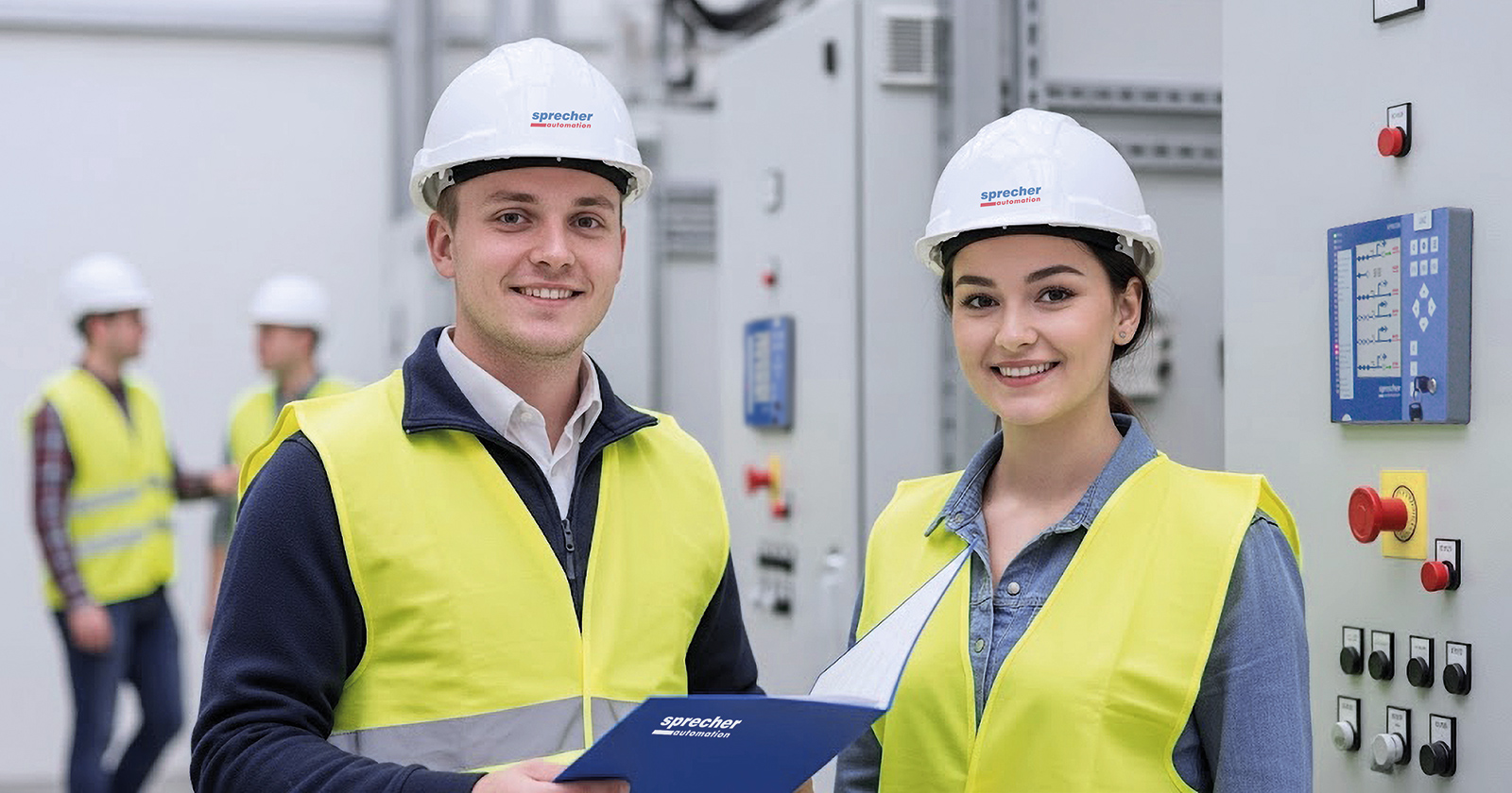 Ausbildner mit weiblichem Lehrling | Credit: Sprecher Automation