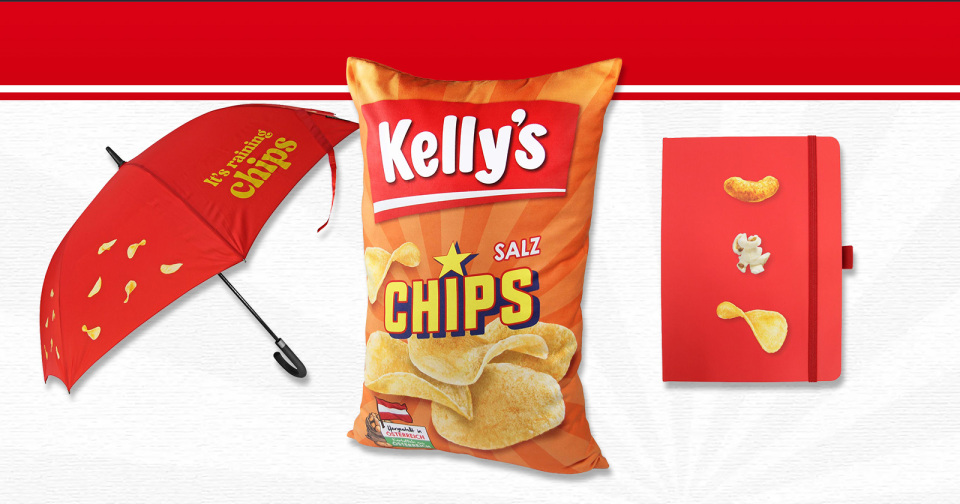 Chips, Schirm und Block von Kelly's | Credit: Kelly's