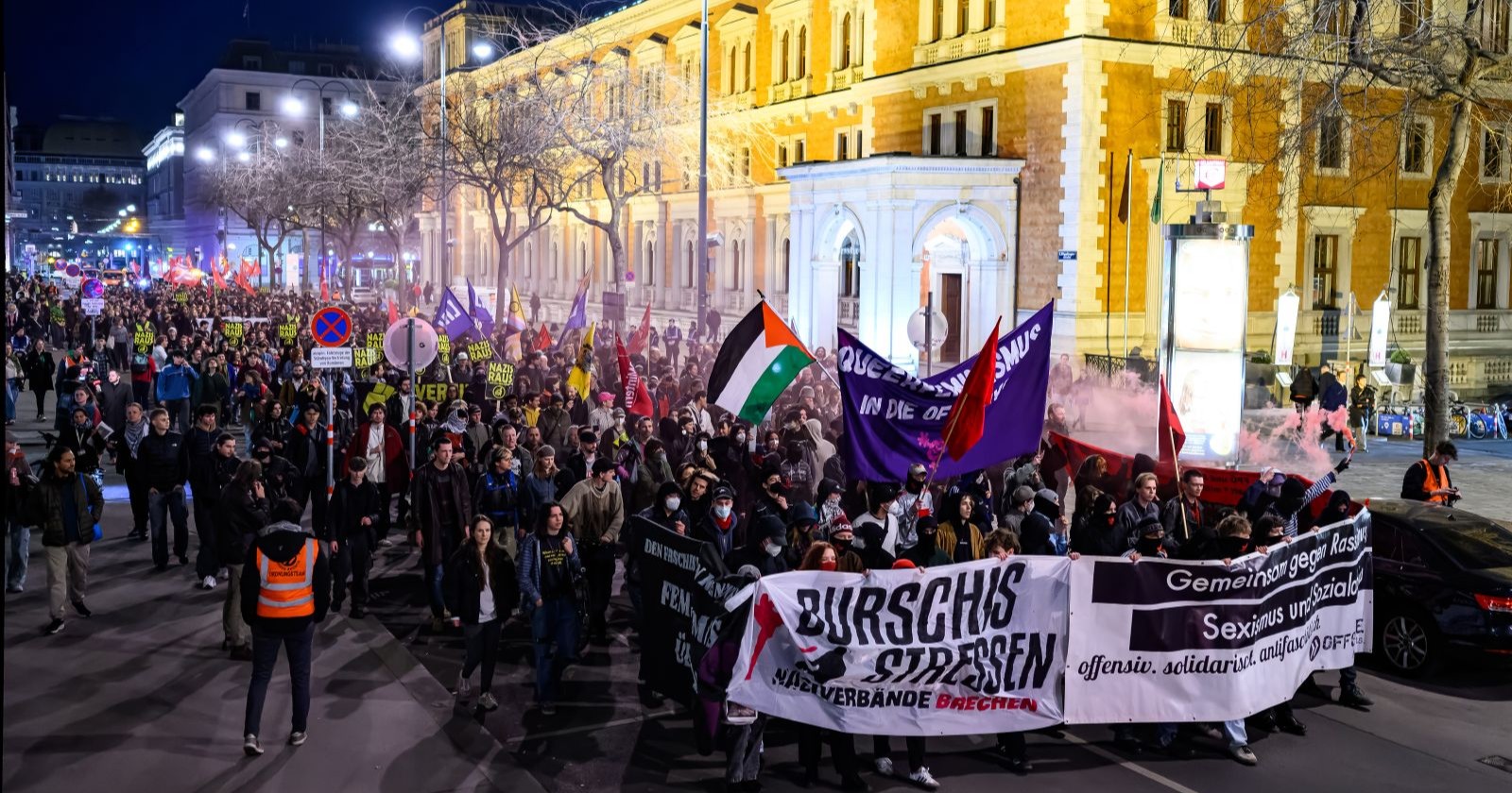 Demonstrationszug gegen den Wiener Akademikerball