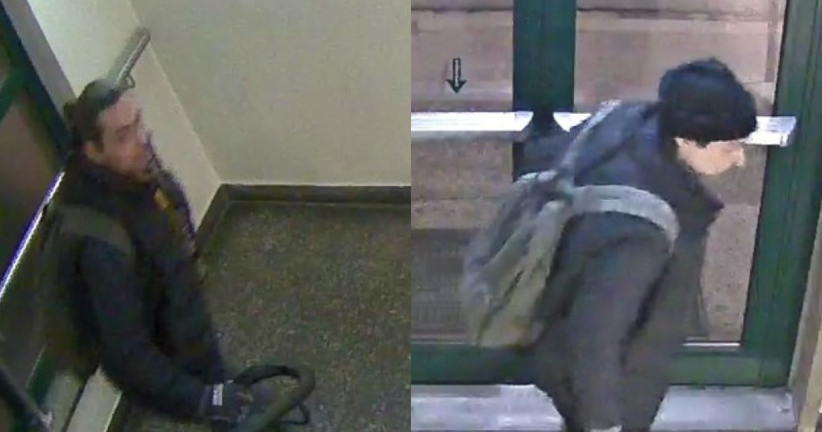 Überwachungsbilder zeigen zwei mutmaßliche Täter, die im Verdacht stehen, in das ÖGK-Gebäude in Graz-Jakomini eingebrochen zu sein.