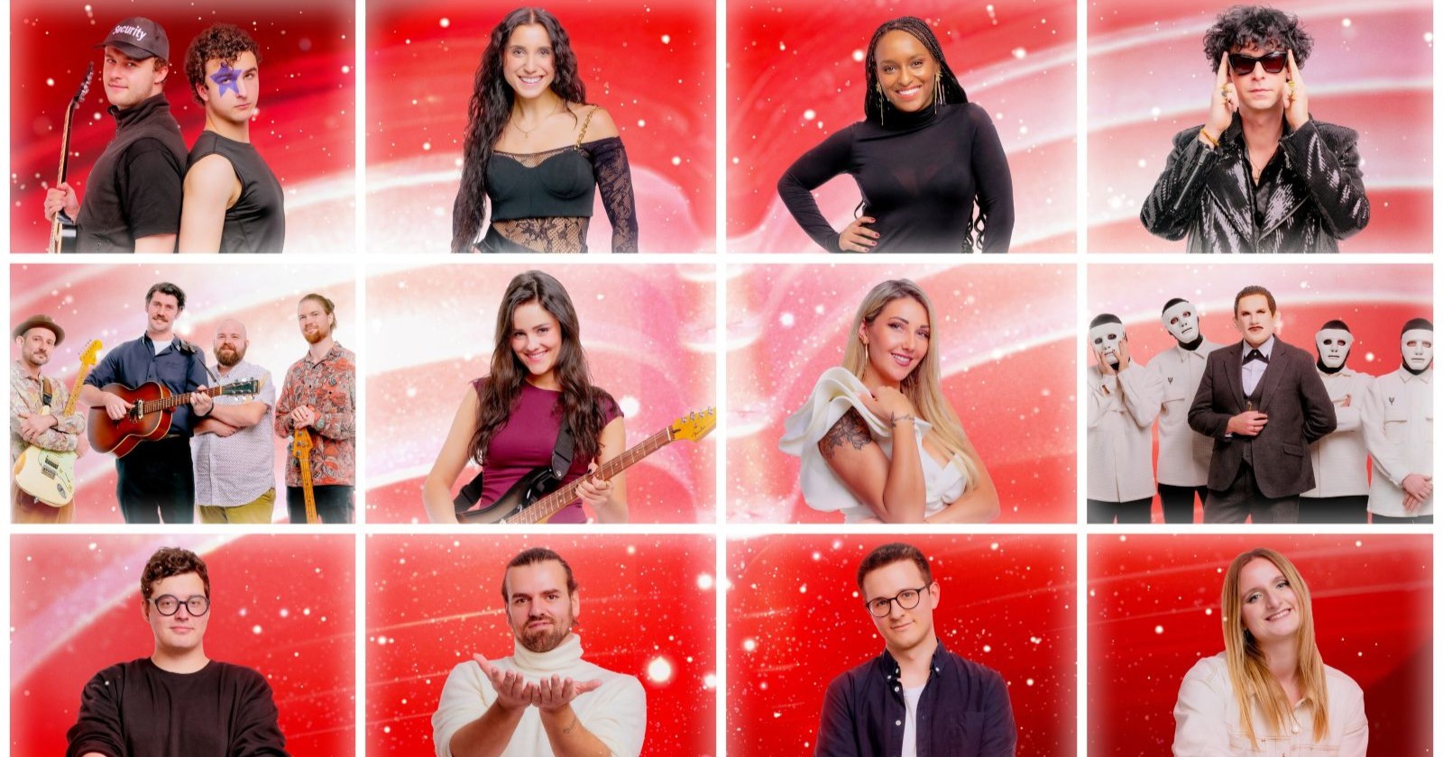 Alle Kandidaten des ESC-Vorentscheids "Vienna Calling" 2026 in einer Collage