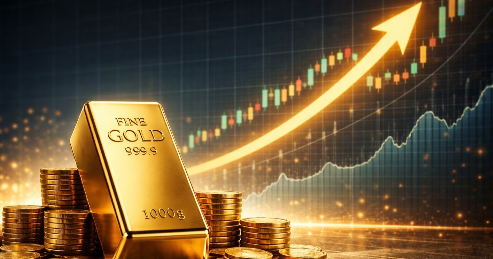 Goldpreis-Chart 2026 mit Trendrichtung Rekordhoch als Themenbild für den steigenden Goldpreis