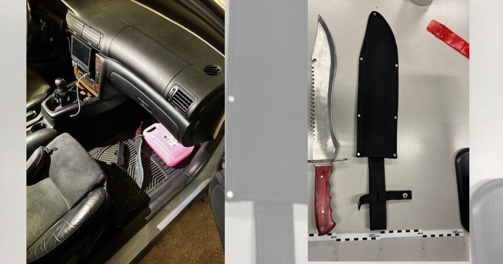 Ansicht der Tatwaffe mit denen der Betrunkene einen Mann an einer Kreuzung in Floridsdorf bedroht hat