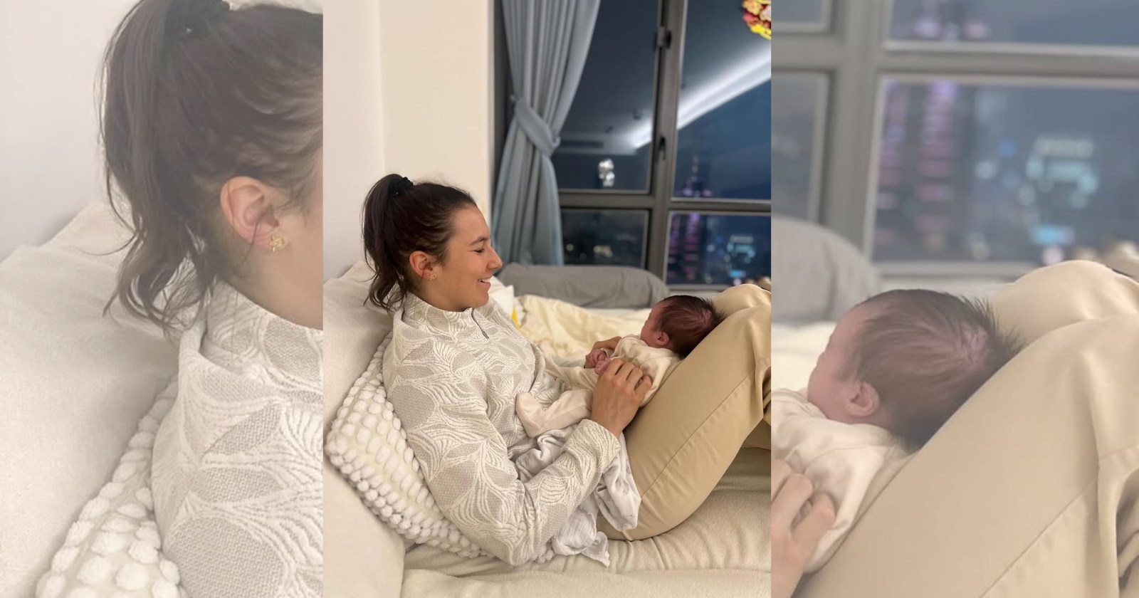Wendy Holdener hält Baby Sophia in Hongkong in ihren Armen.