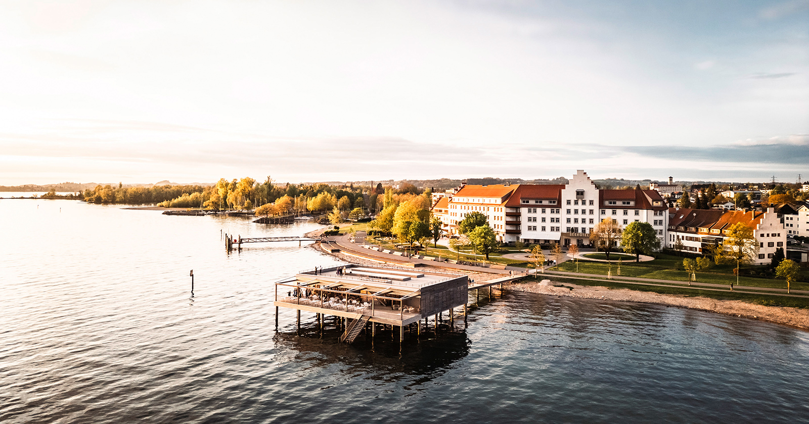 Das Seehotel bei Dämmerung | Credit: Seehotel am Kaiserstrand