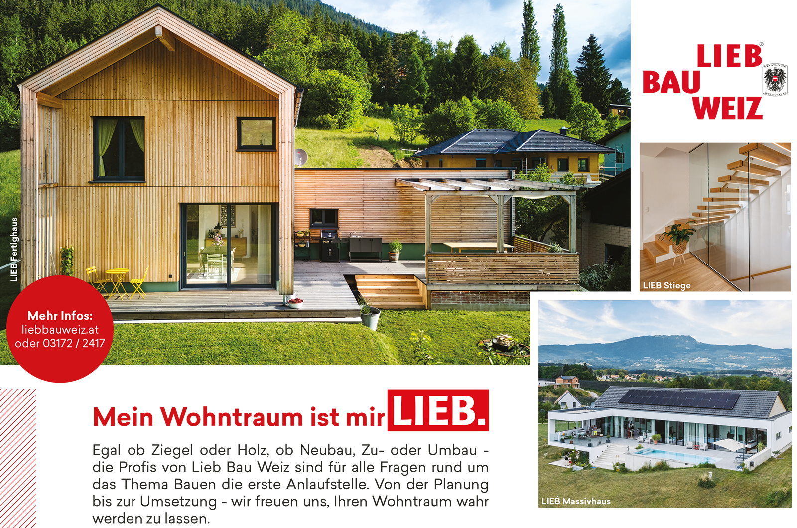 Verschiedene Neubauten auf einem Bild | Credit: Lieb Bau Weiz