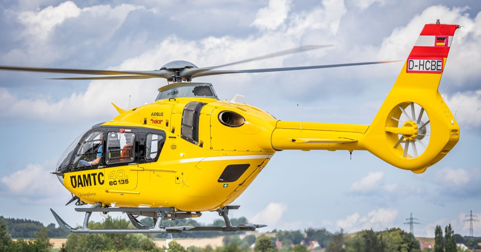 Ansicht eines Rettungshubschraubers