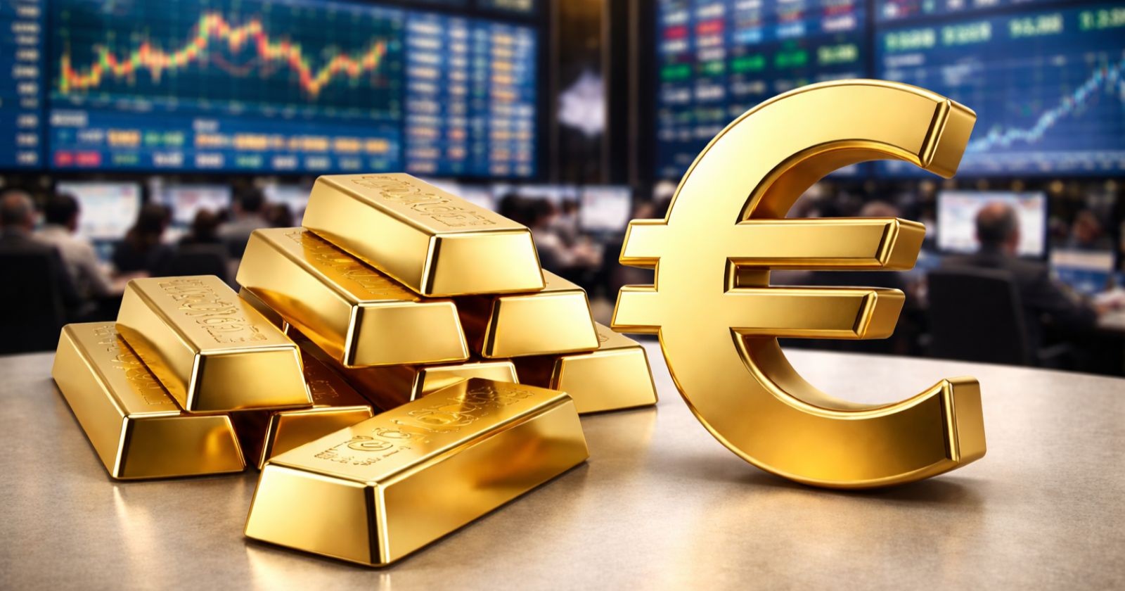 Themenbild von Gold, dass an einer Börse gehandelt wird um den Goldpreis zu symbolisieren